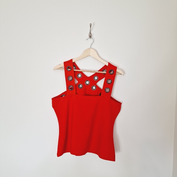 Karen Millen Ponte Eyelet Halter Top - Picture 2 of 3